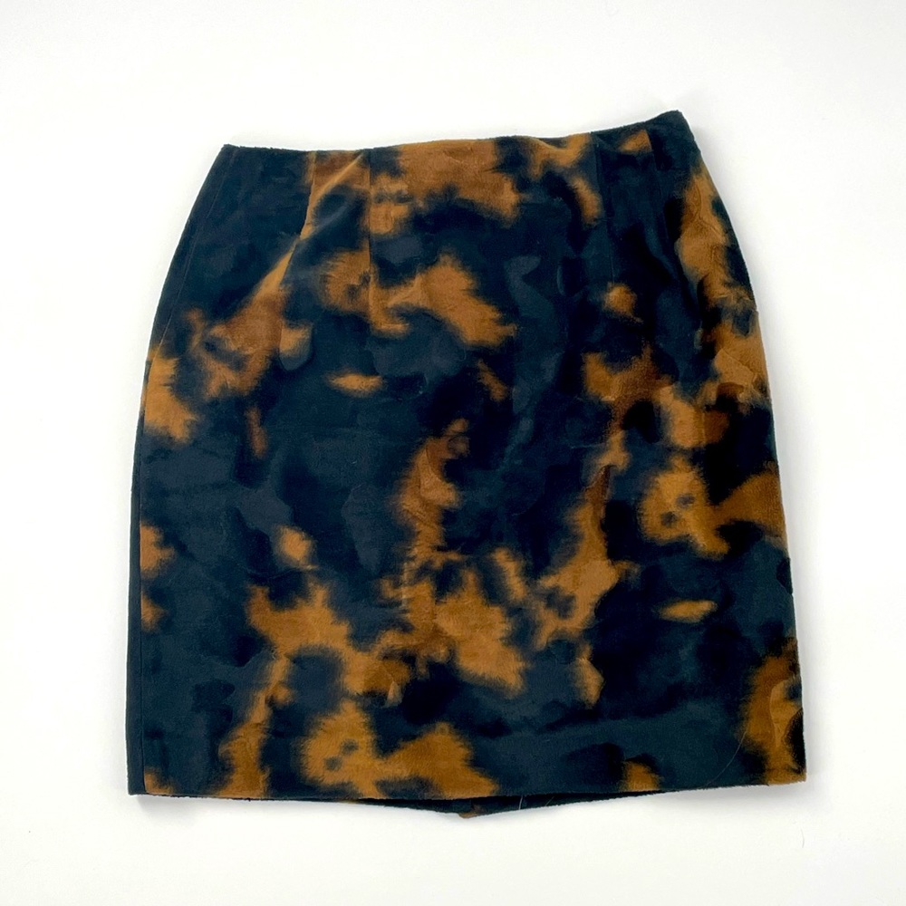 VTG Harvé Bernard Black Bronze “Tortoise Shell” High Waist Miniskirt - Picture 2 of 14